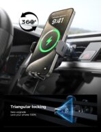 CHGeek Wireless Car Charger with Phone Holder Mount, 15W Fast Charging Auto Clamping Phone Holders for You Car Windshield Dashboard Air Vent Accessories for iPhone, Samsung Galaxy, Google, etc - Image 8