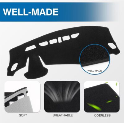 KUST Black Dash Cover for Chevrolet/Chevy Trax 2024 2025 2026 Polyester Dashboard Cover Non-Slip Interior Accessories for Chevrolet/Chevy Trax Custom Fit Dash Mat Sunshade Windshield No Glare - Image 4