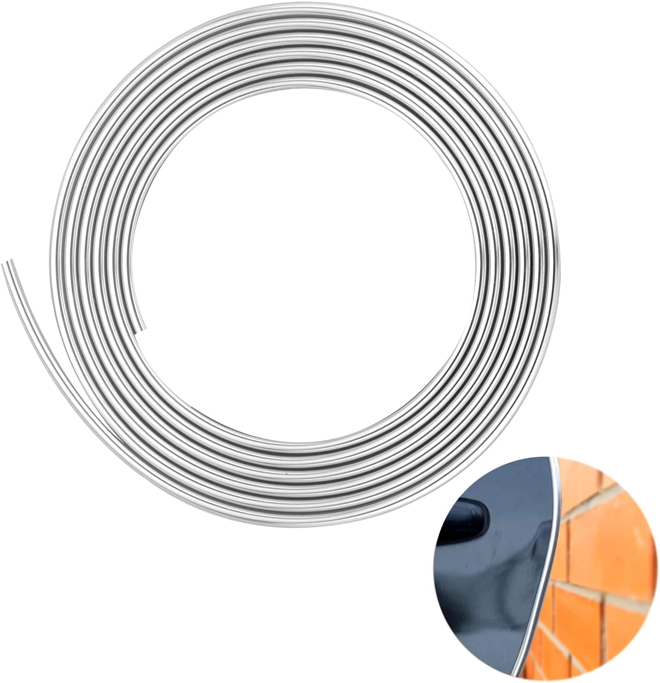 71NaqwoYrtL._AC_SL1500_.jpg Car Door Edge Guards Chrome Silver Universal U Shape Moulding Trim Strip Automotive Door Protector Decorative for Sedans, Trucks, SUV, ATV (16FT, Silver) - Image 1