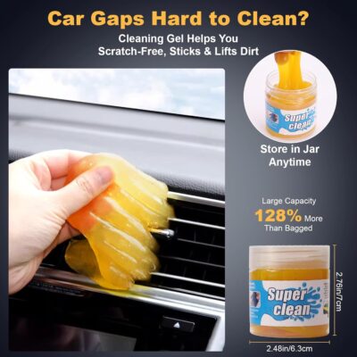 8-Piece Car Interior Detailing Kit - 160g Non-Sticky Gel (128% More Than 70g), Ultra-Soft Detail Brush, Boars Hair Brushes, Dual-Head Vent Brush, Towel & Bag | for Cars, Trucks, SUVs - Image 6