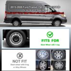 Hubcap Wheel Covers for 2015-2026 Ford Transit 150 250 350 350HD ABS Hubcap Replacement Set of 4, 16 inch Sliver - Image 2