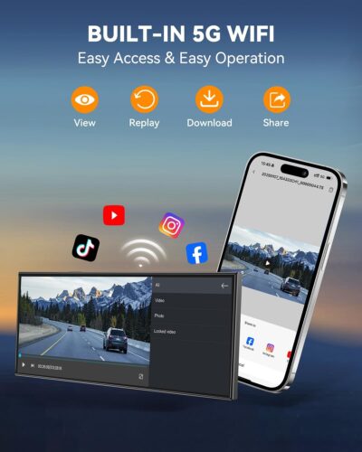 Largest 11.5"Wireless Apple CarPlay Screen for Car–Portable Carplay & Android Auto Touchscreen Car Stereo with App Control, 4K Dash Cam, Backup Camera, GPS, Mirror Link, Voice Control,for All Vehicles - Image 3
