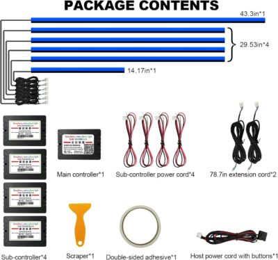Acrylic Interior Car LED Strip Light with Wireless APP, RGB 6 in 1 & 175 inches 593 LEDs,Car Ambient Lighting Kits Sound Active Function Music Sync LED Strip for Car Accessories - Image 5