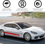 6PCS Car Hood Stripe Sticker, Vinyl Auto Body Side Rearview Mirror Decal, Sports Racing Stripe Graphic Decal Stickers, Universal Vehicle Exterior DIY Decoration Accessories (Red) - Image 3