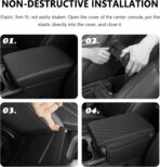 Upgraded Car Center Console Cover,Microfiber Leather Car Armrest Cover Cushion with 2 Storage Bags,Car Armrest Storage Box Interior Accessories for Most Vehicles (Black) - Image 5