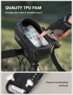 Lamicall 2 Pack Bike Frame Bag Waterproof - [1s Release] [2 in 1] Bike Phone Bag, Bike Phone Holder Mount, Bicycle Top Tube Bag, Cycling Pouch with Rain Cover, Bike Accessories for Phones Under 7" - Image 5