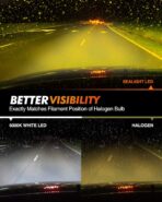 SEALIGHT 9006 LED Fog Light Bulbs Yellow, 600% Brightness 9006 HB4 LED Fog Light, 3000K Amber Strong Penetration 9006 Fog Light Led Bulb Yellow Replacement for Cars,Trucks(Pack of 2) - Image 2