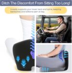 Ergonomic Seat Cushion with Adjustable Strap, Memory Foam Office Chair Seat Cushion with L-Shaped Design, Car Seat Cushion Fits for Truck Driver Semi Truck, Gaming Chair, Desk, Light&Dark Gray - Image 5