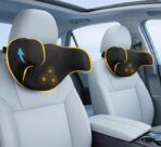 Car Neck Pillow: 2 Pack Ergonomic Memory Foam Headrest Pillow for Driving, Adjustable Neck Support Cushion for Pain Relief, Head Rest Pillows for Car Seat, Truck - Black