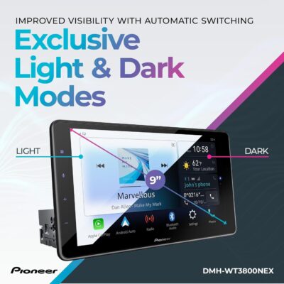 Pioneer DMH-WT3800NEX 9" Capacitive Touchscreen, Floating Display – Wireless & Wired Apple CarPlay & Android Auto, Amazon Alexa, Bluetooth, FLAC, Backup Camera, HD Radio - Image 6
