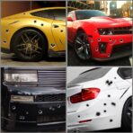 1797 Bullet Holes Stickers Decals Car 3D Fade Funny Lifelike Automotive Tattoo Hood Front Cover Decorations Accessories Waterproof Door Horrifying Protective Seal 11.4''x9'' - Image 5