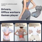 Coverado [Upgraded] Car Seat Cushion and Lumbar Support Pillow One Piece, Memory Foam Ergonomic Back Support Driving Seat Cushion for Back Pain, Non-Slip Washable Cushion for Car, Driver, Office - Image 7