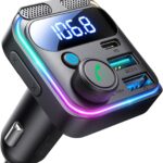 JOYROOM Bluetooth 5.4 Car Adapter FM Transmitter 81W Bluetooth Cigarette Lighter Adapter [PD45W&QC36W] Fast Charging Dual Mics HiFi Bass LED Display Wireless Radio Hands-Free Calling Support USB Drive