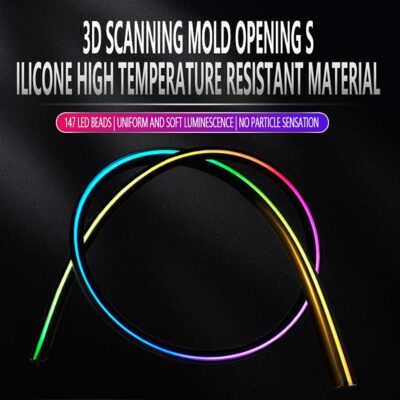 Acrylic Interior Car LED Strip Light with Motion-Activated Switch, 55.1" Neon Ambient Light, RGB Colors, APP/Touch Control, Music Sync - Image 2