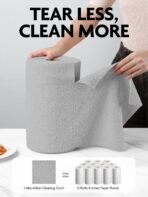 Fantasticlean Microfiber Cleaning Cloth Roll -75 Pack, Tear Away Microfiber Towels, 12" x 12", Reusable, Washable, Scratch Free, Ultra Absorbent Dishcloth for All-Around Cleaning Supplies (Grey) - Image 2