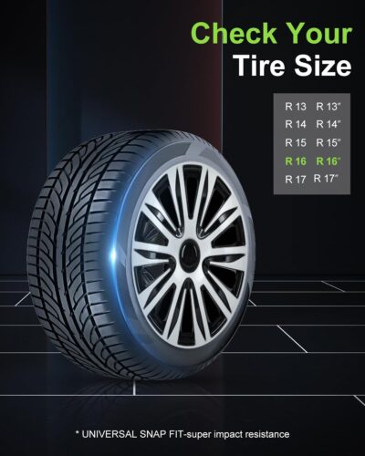 SCITOO Premium 16 Inch Hubcaps Set of 4 Wheel Rim Cover OEM Style Easy Snap On Car Truck SUV Hub Cap Replacement for Dodgefor Honda,for Mazda,for Kia,for Ford,for Mitsubishi,for Hyundai,etc. - Image 5