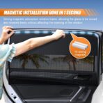 Car Front & Rear Side Window Sunshade, Magnetic Automotive Windshield Privacy Curtain with Half Shade, Mesh Sun Protection Cover Blocks Heat, Glare, UV Rays for Driver Passenger (4PCS) - Image 7