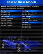 Pre-Programed Tire Pressure Sensor for:-Dodge Journey 2011-2020 Charger 2010-2020 Challenger, for:-Jeep Wrangler 2014-2019, for:-Ram 1500 2500, TPMS Sensors 56029398AB 68241067AB 433MHz (4) - Image 2