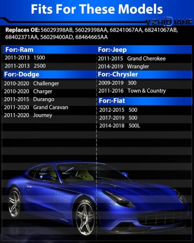 Pre-Programed Tire Pressure Sensor for:-Dodge Journey 2011-2020 Charger 2010-2020 Challenger, for:-Jeep Wrangler 2014-2019, for:-Ram 1500 2500, TPMS Sensors 56029398AB 68241067AB 433MHz (4) - Image 2