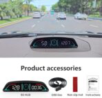 OBD2 Gauge Display,Head Up Display for Cars,Speedometer with Speed,Engine RPM,Clock,Overspeed Alarm,Water Temperature Alarm,Fatigue Driving Reminder,Fits Most Post-2008 Models - Image 8