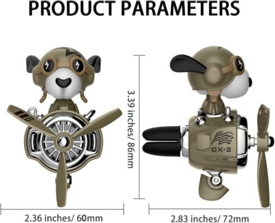 Pilot Car Air Freshener, Cute Dog Car Vent Clip Air Freshener Automotive Air Outlet Fan Diffuser, Automotive Interiors Vent Decoration (Shake Head Style - Dog) - Image 2