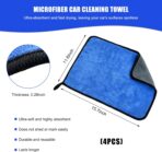 4PCS Microfiber Towels for Car, 12" x 16" 600GSM Cleaning Rags Ultra Absorbent Dusting Cloth, Scratch-Free Drying & Detailing Towel Wash Cloths for Car Interior & Exterior - Image 2