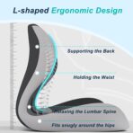 Seat Cushion for Office Chair and Car, Lumbar Support Pillow for Office Chair, Memory Foam Ergonomic Seat Cushion for Long Sitting, Back & Tailbone Pain, Sciatica - Dark Gray & Light Gray - Image 3