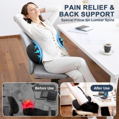 Lumbar Support Pillow,Ergonomic Memory Foam lumbar pillow for chair and Bed ,lower back support pillow for couch,Lower Back Pain Relief and Spine Support,lower Back Pillow for Chair,Car Seat Couch - Image 7