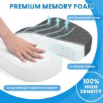 TushGuard Seat Cushion - Memory Foam Cushion for Office Chair, Car Seat, Airplane, Bleacher - Sciatica & Hip & Coccyx Pain Relief Desk Chair Cushion for Long Sitting Office Workers, Car Drivers - Image 3
