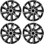 ECCPP OEM Replacement Full Lug Skin Durable-Modern & Stylish 4PC Set 15 Inch Hubcap Wheel Cover Auto Tire Replacement Exterior Cap-Snap On Hubcap