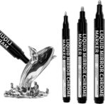 HTVRONT Silver Liquid Mirror Chrome Marker 3PCS - Paint Pen Permanent Metallic 3 Nibs- Silver Chrome Paint Pen for Models, Paintings, Toys or Car Accessories