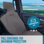 DryvaSeat - Premium Microfiber Towel Car Seat Cover - Waterproof & Sweatproof - Universal Fit, Machine Washable, Non-Slip - Seat Protector for Car, Truck, SUV, Van (Gray, 1 Pack) - Image 2