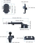 HTU 2026 Upgraded [True Military-Grade] Car Phone Holder【Safety Certs & No Smell】 Cell Phone Holder for Car Mount for Dashboard Windshield Air Vent Long Arm Thick Case,Black - Image 9