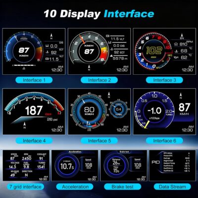 OBD2 GPS Dual System Car HUD Display - Digital Speedometer with Water Temp Voltage RPM - Universal Heads Up Display for All Vehicles - Image 4