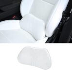 Lumbar Support Pillow for Car Seat, Office Chair Nappa Leather Memory Foam Lower Back Cushion for Back Pain Relief Improve Posture, Ergonomic Back Rest for Gaming Chair, White, 1PC - Image 8