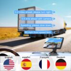 Car GPS Navigation 7 Inch Truck Navigator Latest Maps Touch Screen Vehicle GPS Commercial Trucker Voice Navigation Speeding Warning Free Lifetime Update of Maps - Image 5