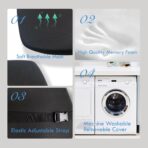 Super Cozy Lumbar Support Pillow for Car/Office Chair, 100% Memory Foam Lumbar Pillow with Breathable Removable Cover, Ergonomic Design - Back Support for Back Pain Relief(Adjustable Strap, Black) - Image 3