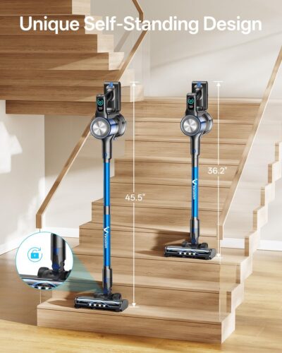 Cordless Vacuum Cleaner, 8-in-1 Cordless Stick Vacuum Cleaner with 3 Suction Modes, Up to 45mins Runtime, Rechargeable, Self-Standing, Wireless Vacuum Cleaners for Home Pet Hair Carpet Car Hard Floor - Image 8