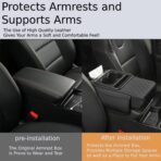 Arm Rest Cover for Car, Microfiber Leather Car Center Console Cover with 2 Storage Bags, 2 Cup Holders and a Tissue Box, Universal Car Console Covers Accessories, Black - Image 6