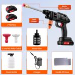 Electric Pressure Washer,Papasbox 1500W Cordless Pressure Washer with 2 * 2.0Ah Battery,Battery Pressure Wash Kit 16FT Hose, Power Cleaner for Patio Floor Fence Deck Indoor - Image 8