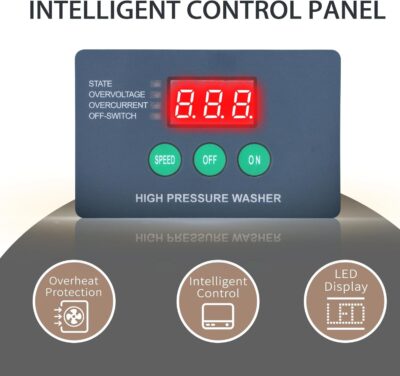 YOKING Pressure Washer, Max 150 bar, 12L/min, PM Inverter 3HP Motor,Horizontal Triplex Pump,60dB Quiet,with 7 Nozzles, Power Washer for Patios, Decks, & Sidewalks - Image 4