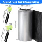 Zhengmy 53.9 Sqft 196 Mil Car Heat Sound Insulation Mat Automotive Noise Deadening Mat with Rubber Roller Auto Sound Deadener Self Adhesive Heat Insulation for Hood Ceiling Door(20 x 394 Inch) - Image 2