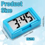 Frienda 3 Pieces Mini Digital Clock Small Digital Clock Stick on Battery Operated Self Adhesive Bracket for Car Dashboard Fridge (White,Black,Blue) - Image 2