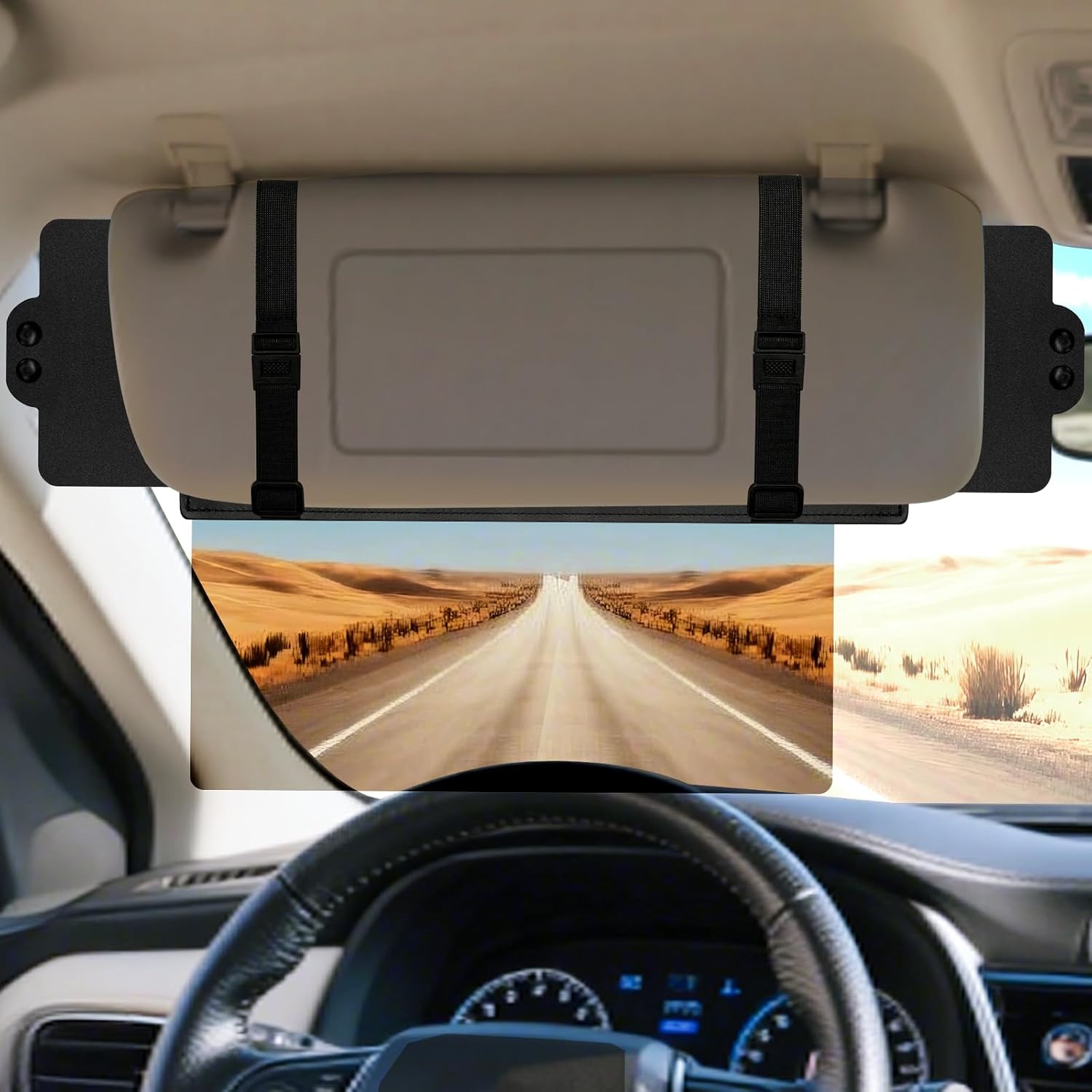 71OtBSIwLNL._AC_SL1500_.jpg Sun Visor Extender for Car, Visor Extender Sun Blocker, Sun Visor Extender with Anti-Glare Lens Blocks UV & Sunlight, Adjustable Car Sun Visor for Safe Driving (1 Pack) - Image 1