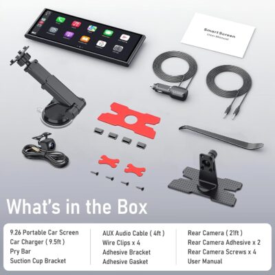 10.26 Inch Carplay Screen for Car, Compatible with Apple CarPlay & Android Auto, 4K Dash Cam & HD Backup Camera, Bluetooth, Navigation, Mirror Link, Voice Control, Carplay Tablet for Cars/Trucks - Image 8