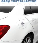Car Stickers,3.25" x 2.2" 3D Cross Automotive Decal,Car Accessories Jesus Christian Metal Cross Cars Emblem,Self Adhesive Automotive Exterior Accessories,Applicable to All Vehicles (Sliver) - Image 4