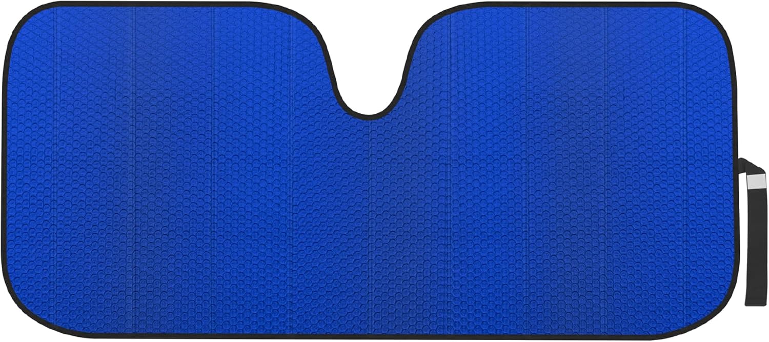 71OvopKXuaL._AC_SL1500_.jpg Motor Trend Front Windshield Sun Shade - Jumbo Accordion Folding Auto Sunshade for Car Truck SUV - Blocks UV Rays Sun Visor Protector - Keeps Your Vehicle Cool - 66 x 27 Inch - Image 1