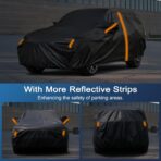 Car Cover for Nissan Pathfinder 1992-2025, SUV Full Car Cover Waterproof All Weather for Automobiles, Outdoor Sun Rain UV Snow Dust Protection, Custom Fit with Driver Door Zipper & Reflective Strips - Image 4