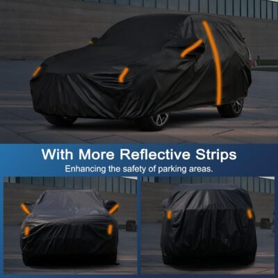 Car Cover for Nissan Pathfinder 1992-2025, SUV Full Car Cover Waterproof All Weather for Automobiles, Outdoor Sun Rain UV Snow Dust Protection, Custom Fit with Driver Door Zipper & Reflective Strips - Image 4