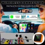 2-in-1 Wireless CarPlay Android Auto Adapter, Plug & Play Wired to Wireless Converter for iPhone Android, Fast Auto Connect,Stable,OTA Update, Ultra Compact (Orange) - Image 4